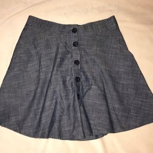 Button Front Pocketed Skirt
